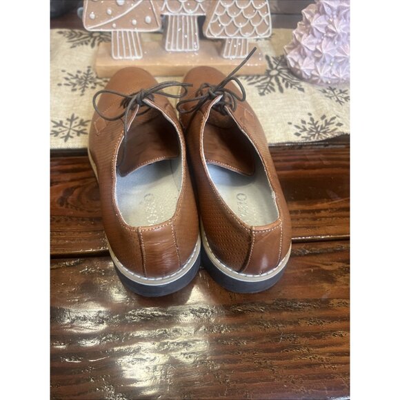 Emporio Made In Italy Cognac Brown Perforated Oxford Men’s 44 (US10-10.5) Shoes - Picture 5 of 9